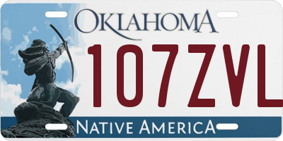 OK license plate 107ZVL