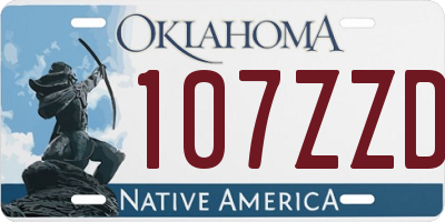 OK license plate 107ZZD