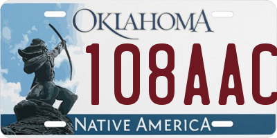 OK license plate 108AAC