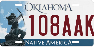 OK license plate 108AAK