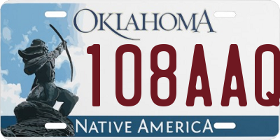 OK license plate 108AAQ