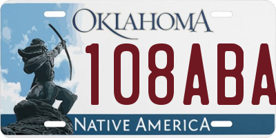 OK license plate 108ABA