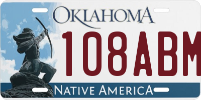 OK license plate 108ABM