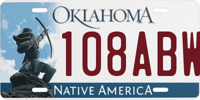 OK license plate 108ABW