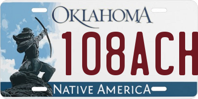 OK license plate 108ACH