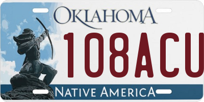 OK license plate 108ACU