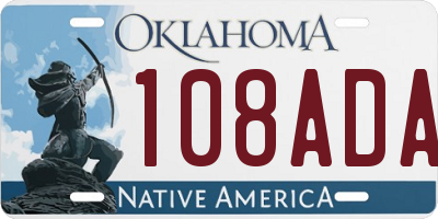 OK license plate 108ADA