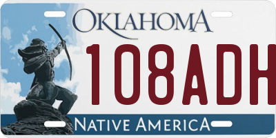 OK license plate 108ADH