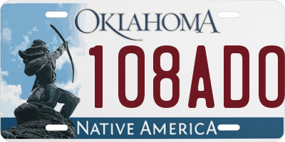 OK license plate 108ADO