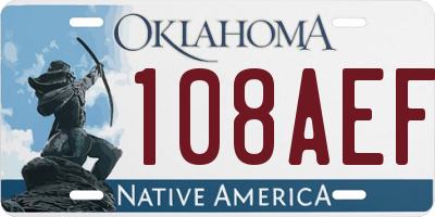 OK license plate 108AEF