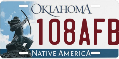 OK license plate 108AFB