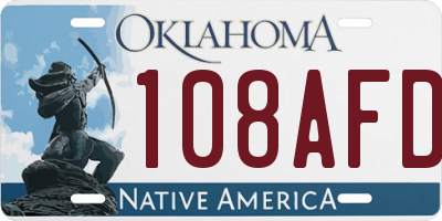 OK license plate 108AFD