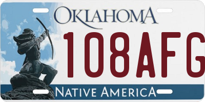 OK license plate 108AFG