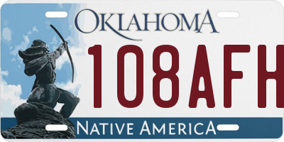 OK license plate 108AFH