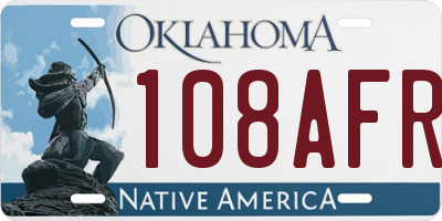 OK license plate 108AFR
