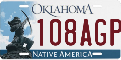 OK license plate 108AGP