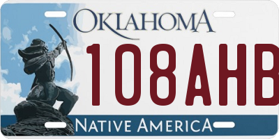 OK license plate 108AHB