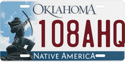 OK license plate 108AHQ