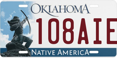 OK license plate 108AIE