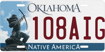 OK license plate 108AIG