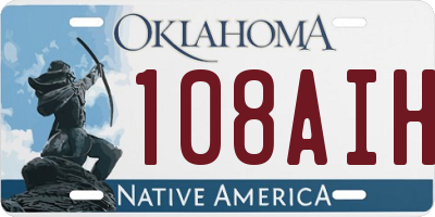 OK license plate 108AIH