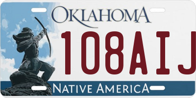 OK license plate 108AIJ