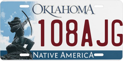 OK license plate 108AJG