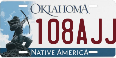 OK license plate 108AJJ