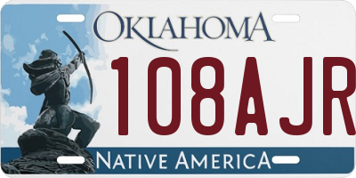 OK license plate 108AJR