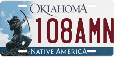 OK license plate 108AMN