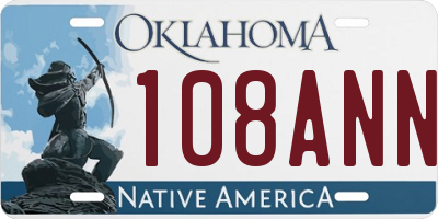OK license plate 108ANN