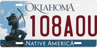 OK license plate 108AOU