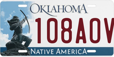 OK license plate 108AOV