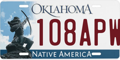 OK license plate 108APW