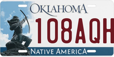OK license plate 108AQH