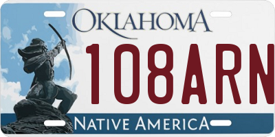 OK license plate 108ARN