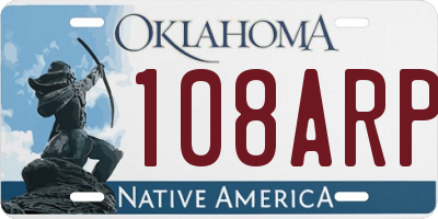 OK license plate 108ARP