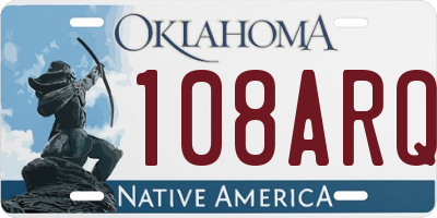 OK license plate 108ARQ