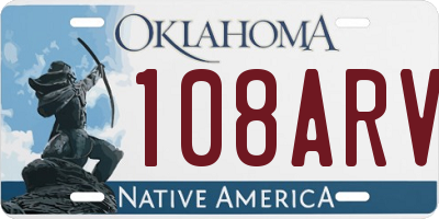 OK license plate 108ARV