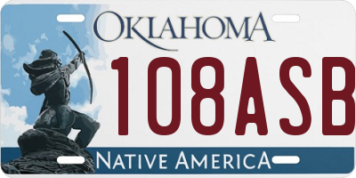 OK license plate 108ASB