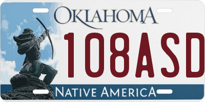 OK license plate 108ASD