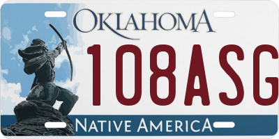 OK license plate 108ASG