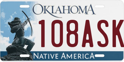 OK license plate 108ASK