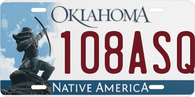 OK license plate 108ASQ