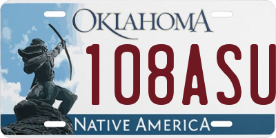 OK license plate 108ASU