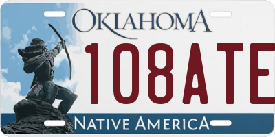 OK license plate 108ATE