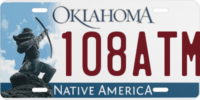 OK license plate 108ATM