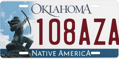 OK license plate 108AZA
