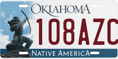 OK license plate 108AZC