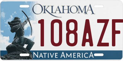 OK license plate 108AZF